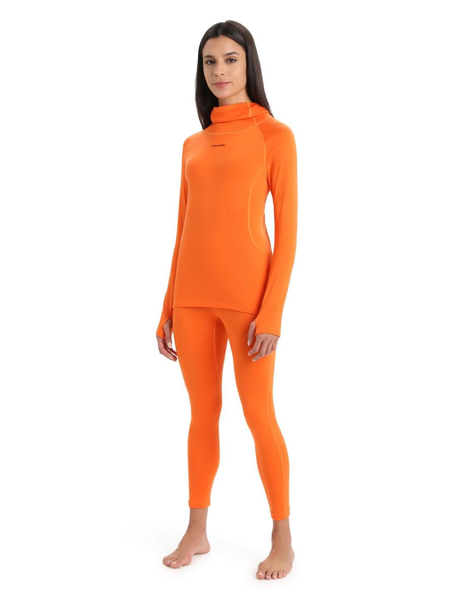 Icebreaker MerinoFine™ Long Sleeve Roll Neck Naisten Base Layers Oranssi | FI 1894LISH